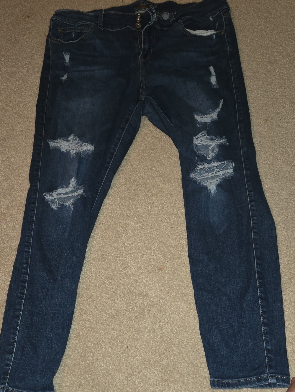 torrid Dark Wash Distressed Skinny Jeggings